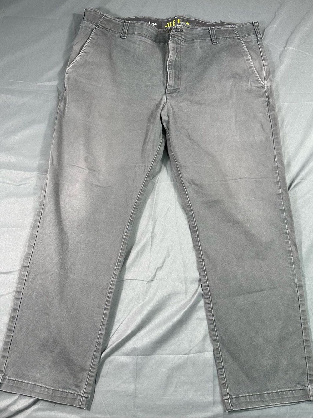Lee Chino Pants Mens Gray Extreme Comfort Straight Leg Slim Fit 38x29
